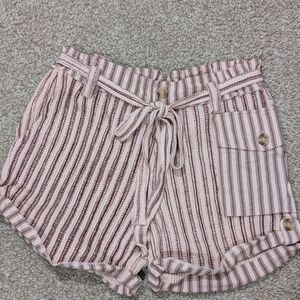 Free People Mauve Striped Women's Cargo Shorts